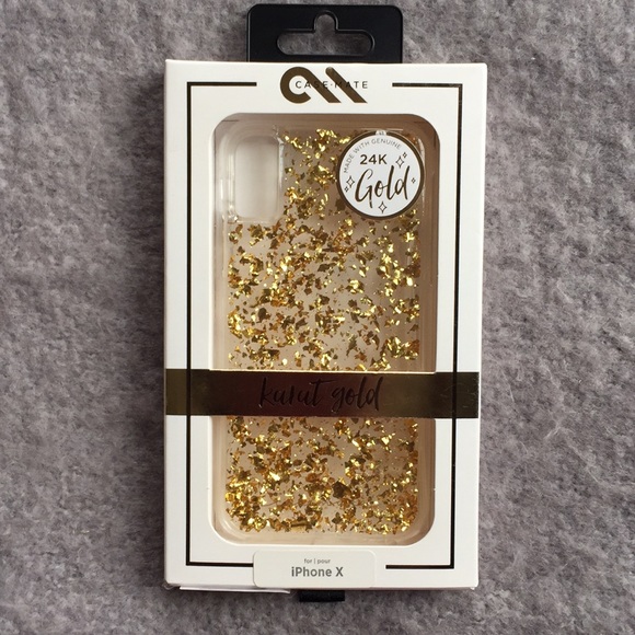 case-mate Accessories - NWT MADE WITH GENUINE 24k gold Case for iPhone X